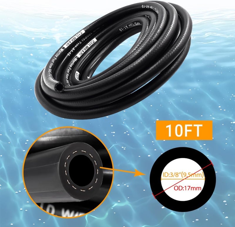 CULMKARI 3/8'' Marine Fuel Hose Feed Line Rubber Type A1-15 / SAE J1527 Standards Fits Ships and Marine Equipment (10 Ft) - Image 3